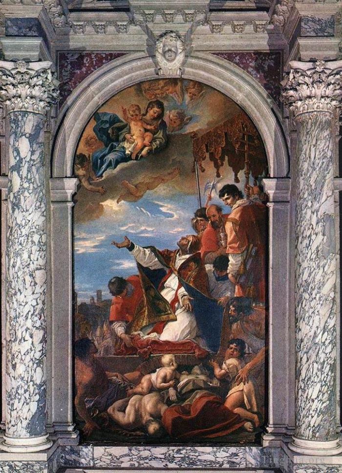 塞巴斯蒂亚诺·里奇 的油画作品 -  《圣格雷戈里大帝祭坛》