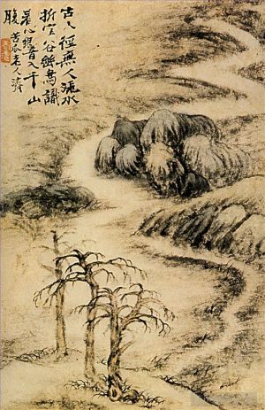 艺术家石涛作品《冬天的小溪,169》