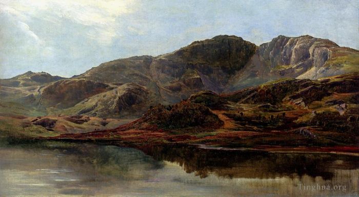 西德尼·理查德·珀西 的油画作品 -  《风景与湖泊和山脉之外》