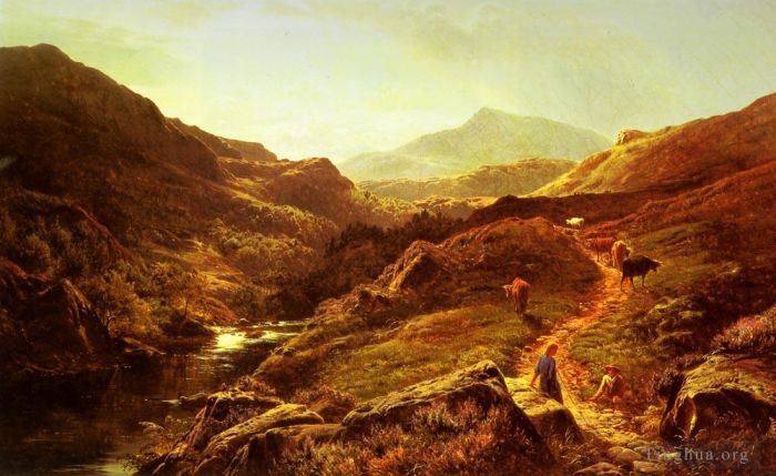 西德尼·理查德·珀西 的油画作品 -  《莫埃尔·西亚博德（Glyn,Lledr）》