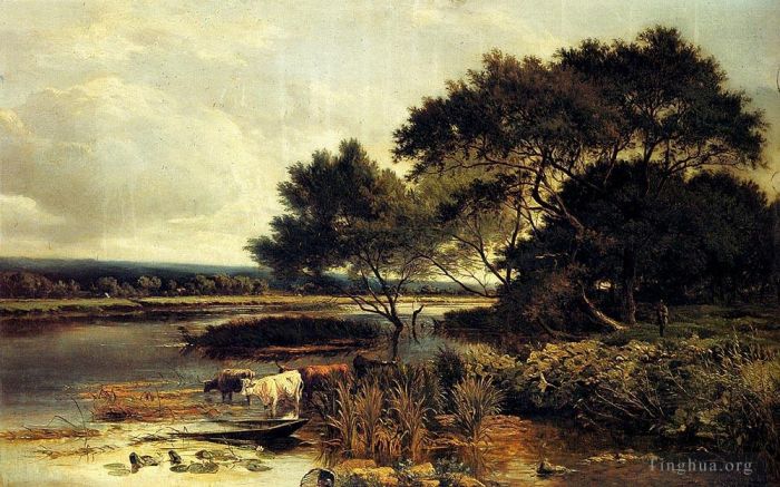 西德尼·理查德·珀西 的油画作品 -  《泰晤士河畔斯特里特利》
