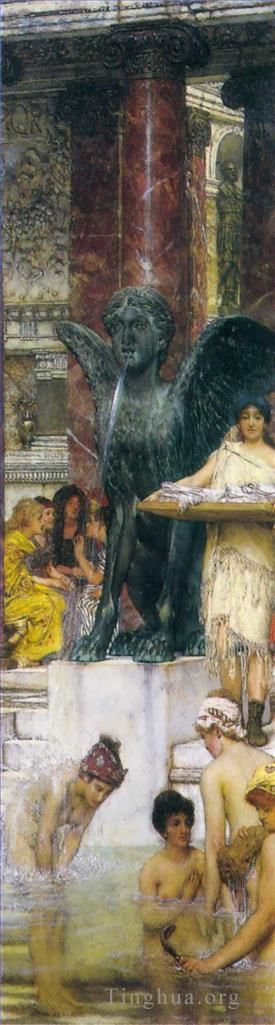 劳伦斯·阿尔玛·塔德玛 的油画作品 -  《沐浴古董风俗》