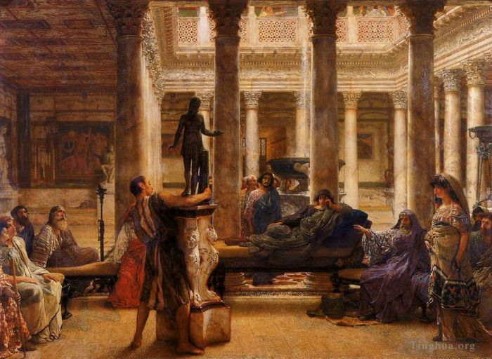 劳伦斯·阿尔玛·塔德玛 的油画作品 -  《罗马艺术爱好者》