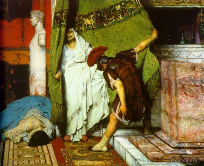 劳伦斯·阿尔玛·塔德玛 的油画作品 -  《罗马皇帝,AD41detail1》