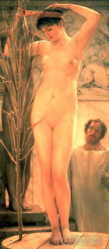劳伦斯·阿尔玛·塔德玛 的油画作品 -  《雕塑家模型》