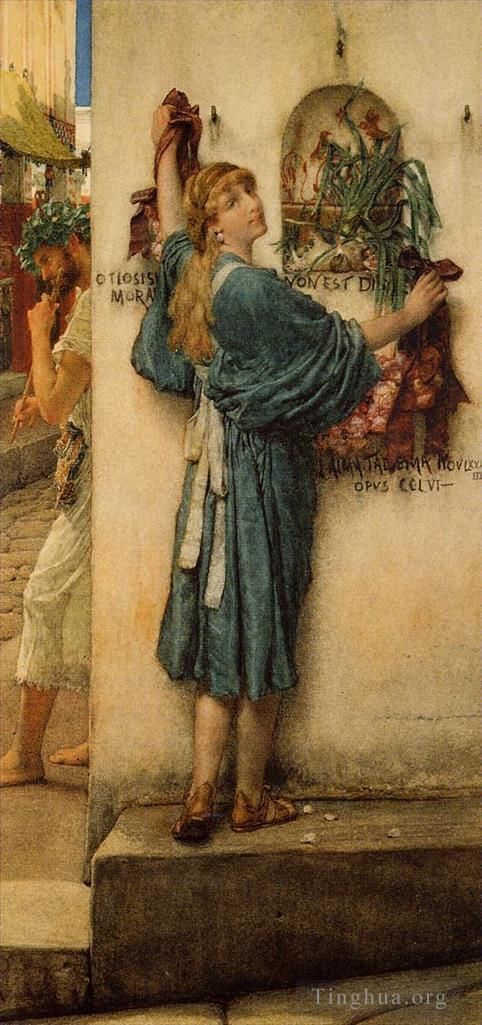 劳伦斯·阿尔玛·塔德玛 的油画作品 -  《街头祭坛》