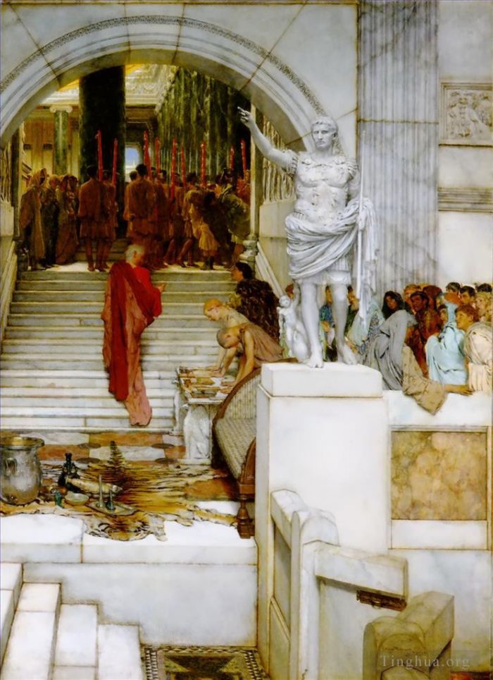 劳伦斯·阿尔玛·塔德玛 的油画作品 -  《观众结束后》
