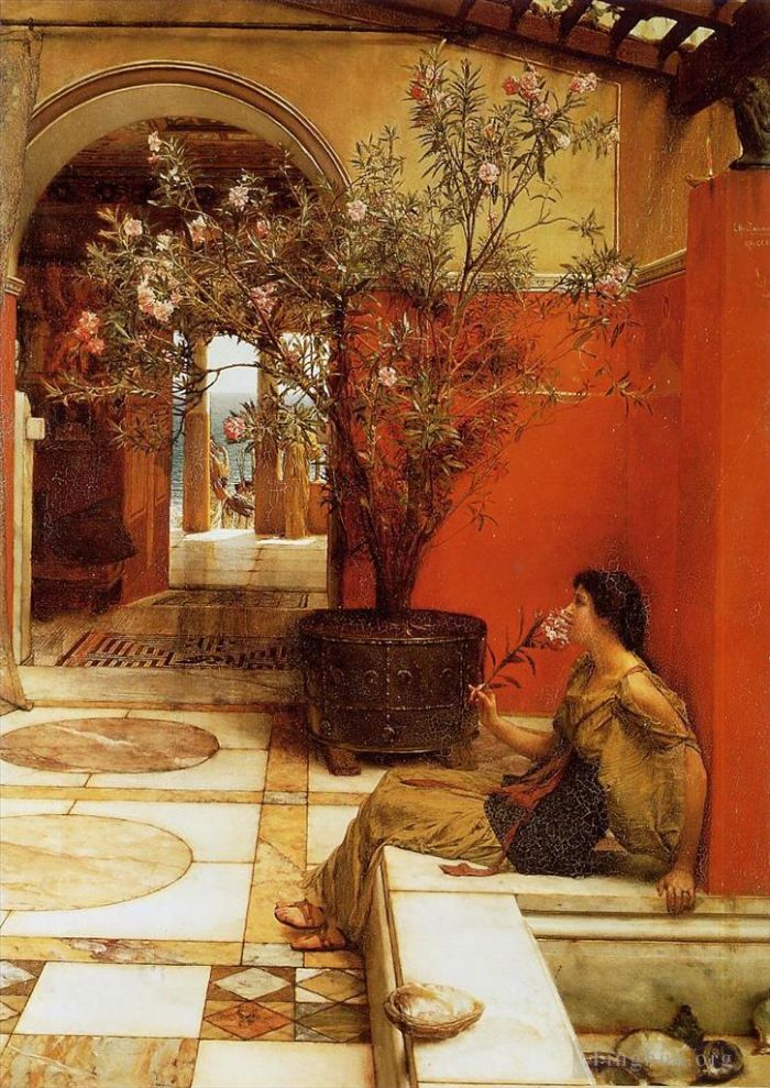 劳伦斯·阿尔玛·塔德玛 的油画作品 -  《夹竹桃》