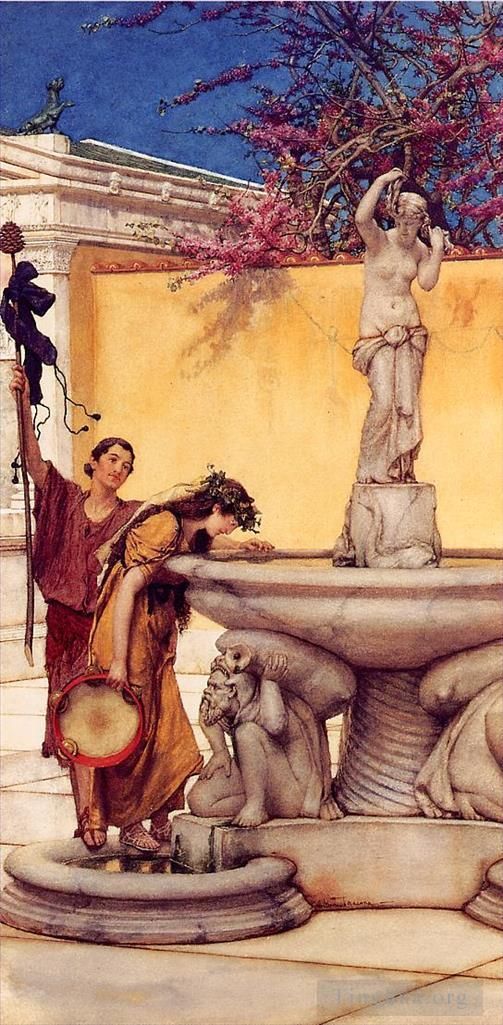 劳伦斯·阿尔玛·塔德玛 的油画作品 -  《维纳斯与巴克斯之间》