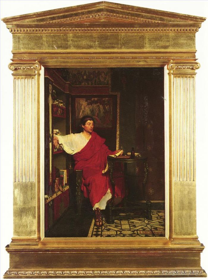 劳伦斯·阿尔玛·塔德玛 的油画作品 -  《英国,18361912A,罗马抄写员书写的电报》