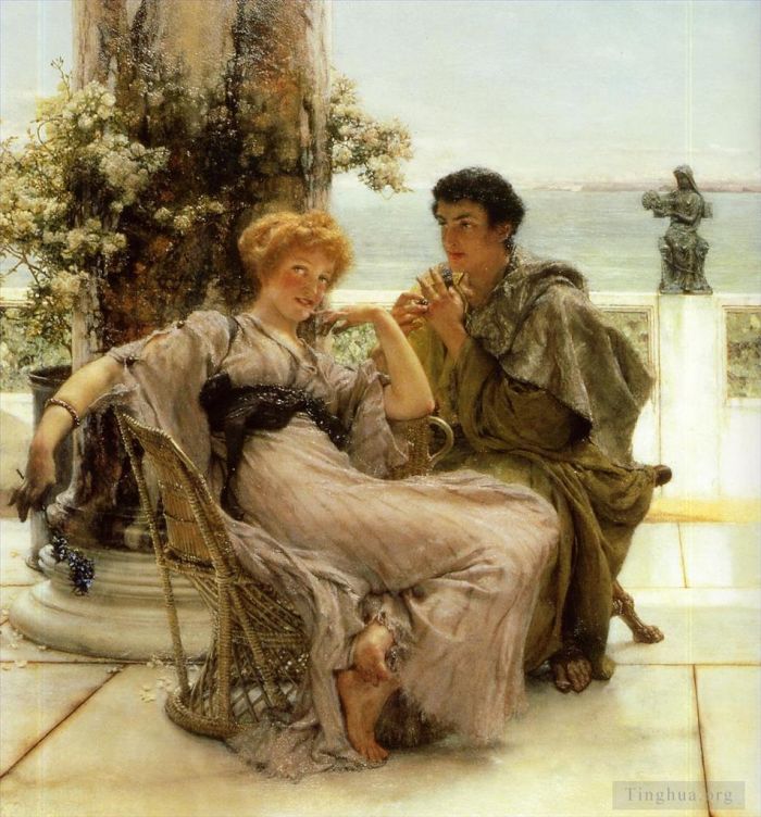 劳伦斯·阿尔玛·塔德玛 的油画作品 -  《求婚》