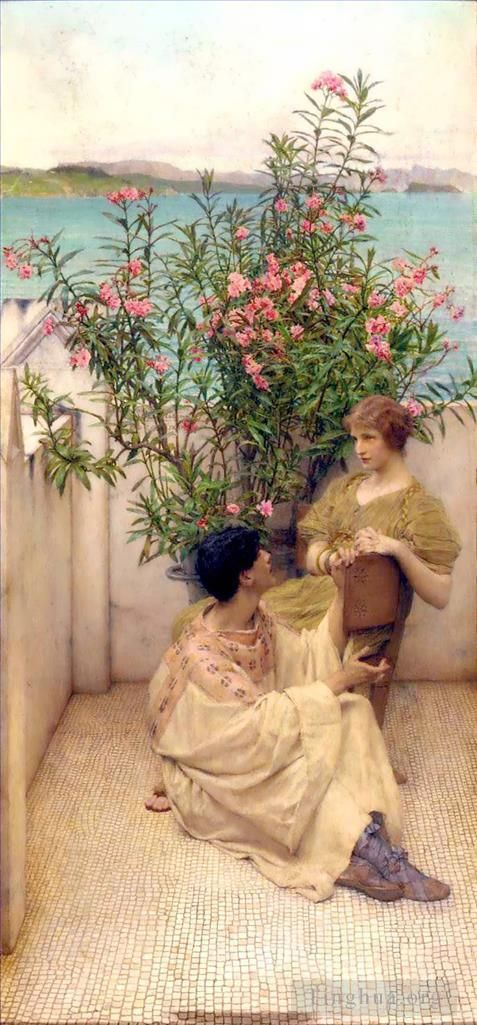 劳伦斯·阿尔玛·塔德玛 的油画作品 -  《求爱》