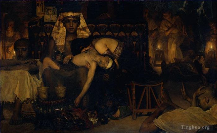 劳伦斯·阿尔玛·塔德玛 的油画作品 -  《法老长子之死》