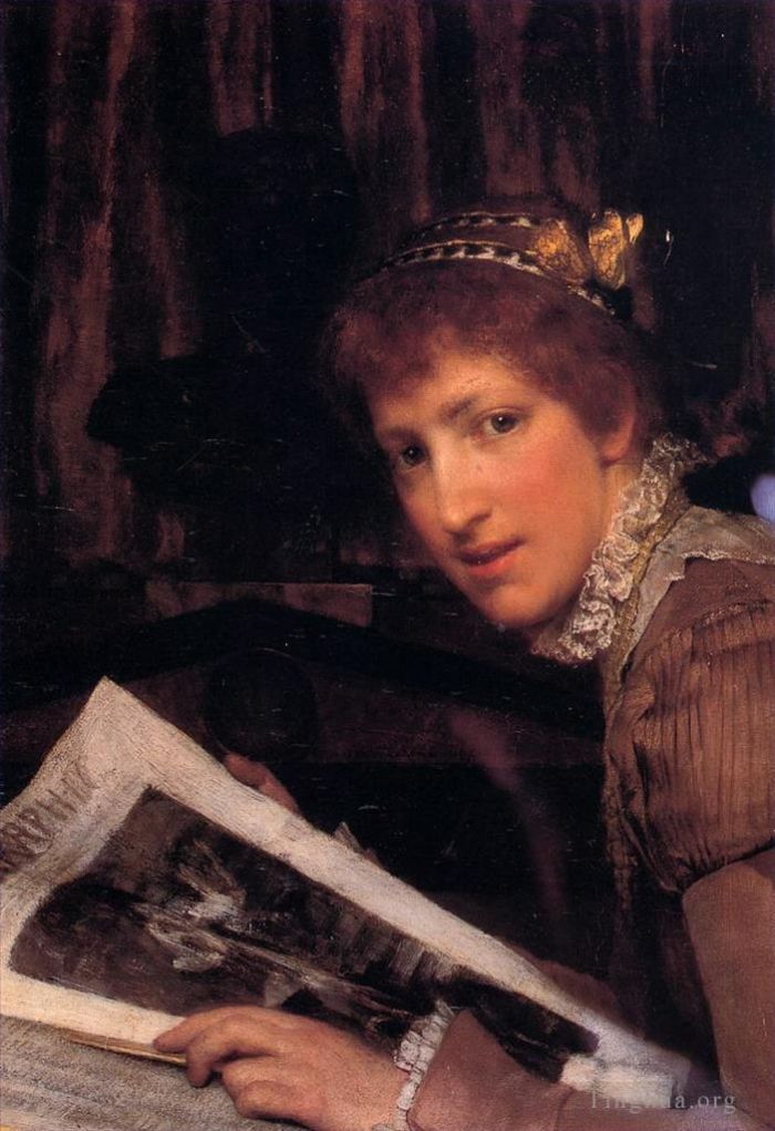 劳伦斯·阿尔玛·塔德玛 的油画作品 -  《被打断》