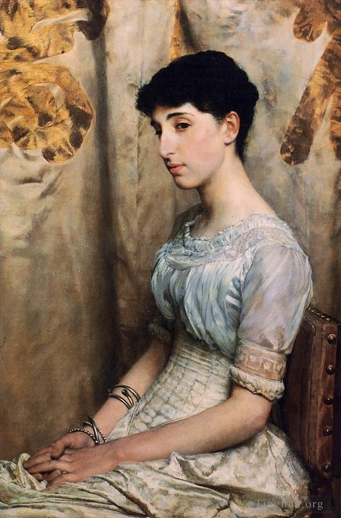 劳伦斯·阿尔玛·塔德玛 的油画作品 -  《爱丽丝·刘易斯小姐》
