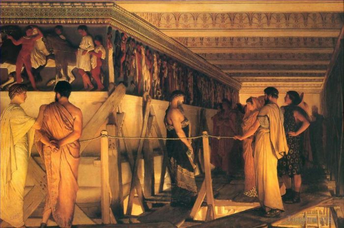 劳伦斯·阿尔玛·塔德玛 的油画作品 -  《菲迪亚斯展示帕特农神庙的楣板》