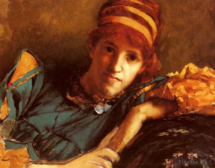 劳伦斯·阿尔玛·塔德玛 的油画作品 -  《劳拉·特蕾莎·埃普斯小姐的肖像》