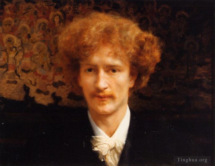 劳伦斯·阿尔玛·塔德玛 的油画作品 -  《伊格纳西·扬·帕德雷夫斯基的肖像》