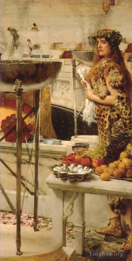 劳伦斯·阿尔玛·塔德玛 的油画作品 -  《斗兽场的准备工作》
