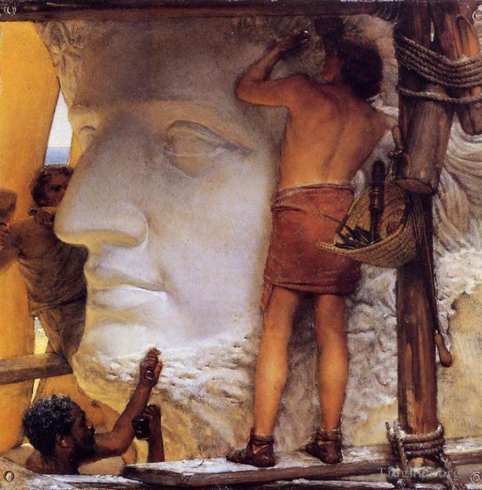 劳伦斯·阿尔玛·塔德玛 的油画作品 -  《古罗马的雕塑家》