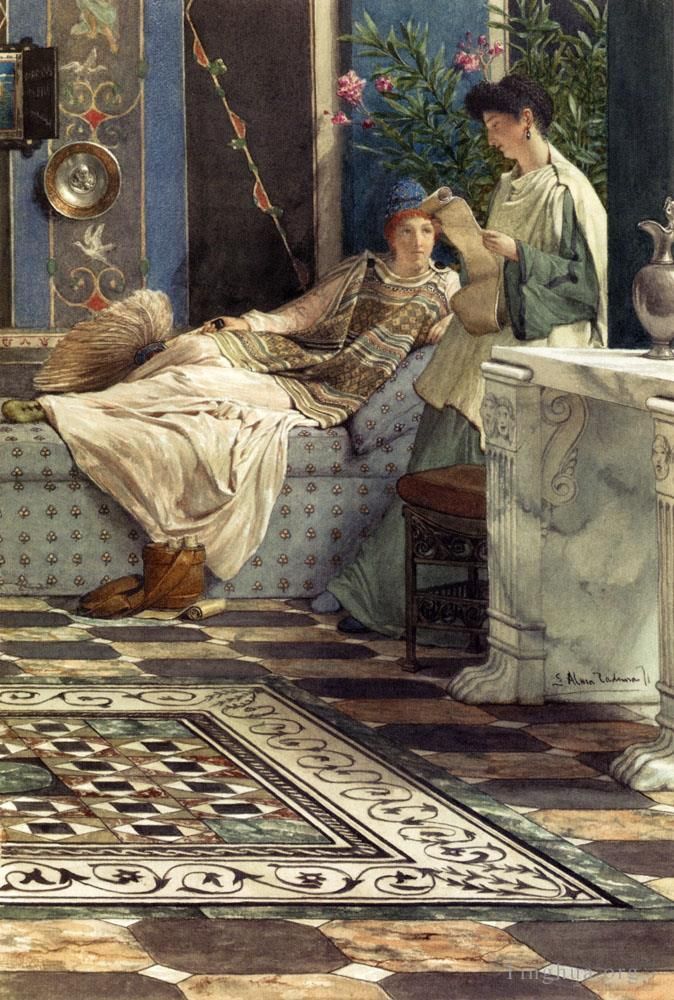 劳伦斯·阿尔玛·塔德玛 的油画作品 -  《《缺席者》中的劳伦斯爵士》