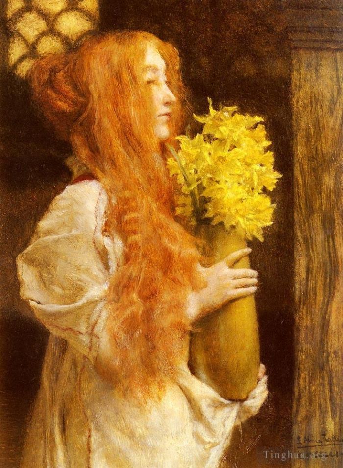 劳伦斯·阿尔玛·塔德玛 的油画作品 -  《春天的花朵》