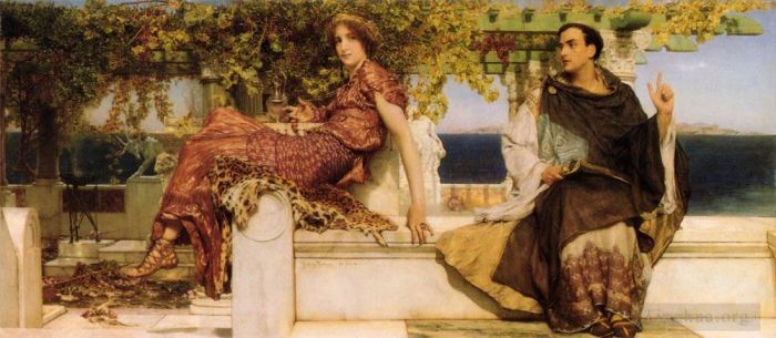 劳伦斯·阿尔玛·塔德玛 的油画作品 -  《圣杰罗姆《保拉的皈依》》