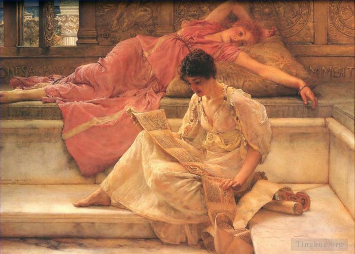 劳伦斯·阿尔玛·塔德玛 的油画作品 -  《最喜爱的诗人》