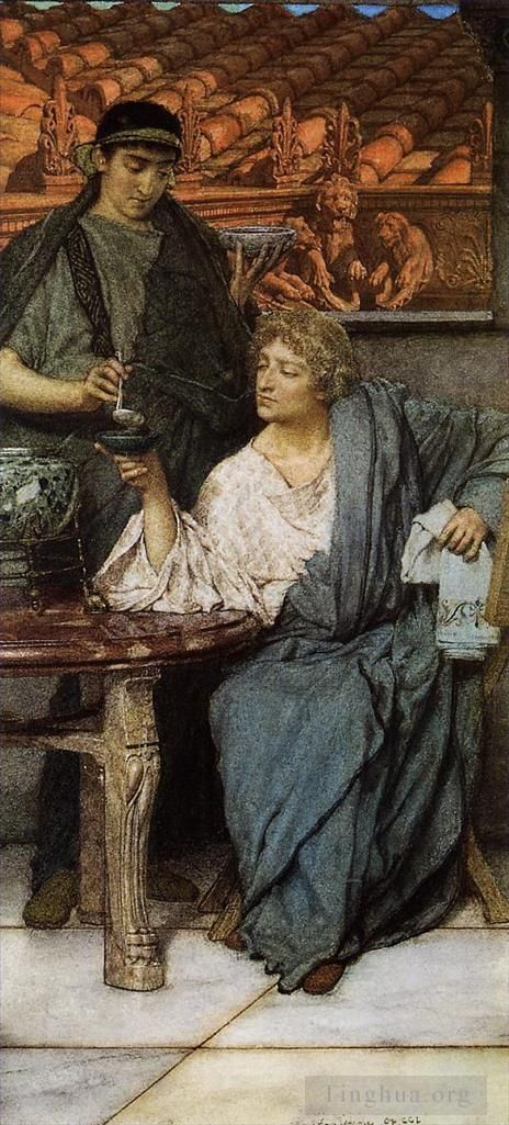 劳伦斯·阿尔玛·塔德玛 的油画作品 -  《罗马品酒师》