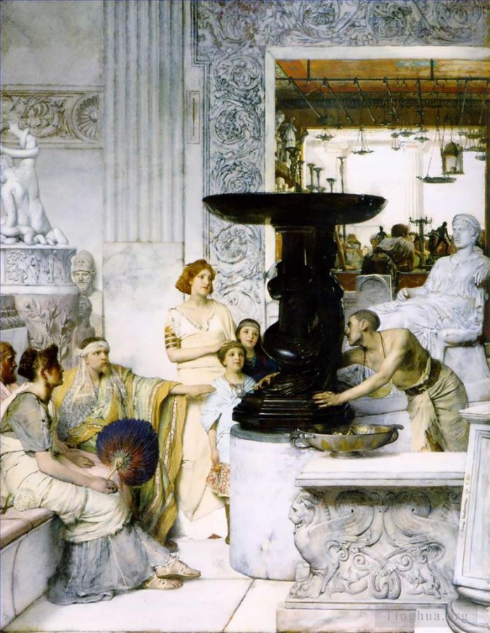 劳伦斯·阿尔玛·塔德玛 的油画作品 -  《雕塑画廊》
