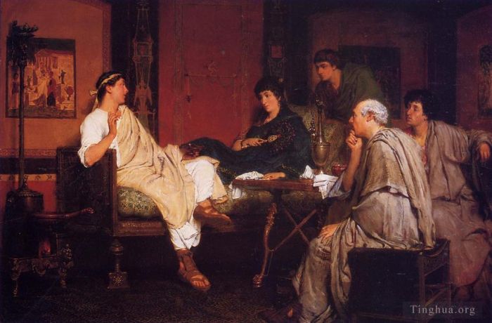 劳伦斯·阿尔玛·塔德玛 的油画作品 -  《提布卢斯在迪利亚斯》