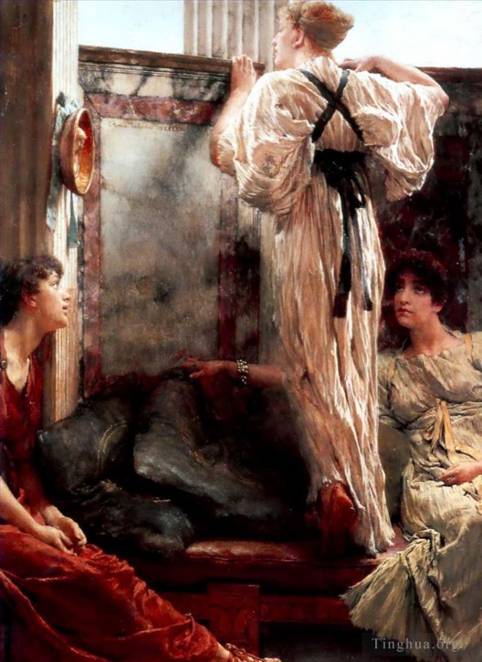 劳伦斯·阿尔玛·塔德玛 的油画作品 -  《是谁》