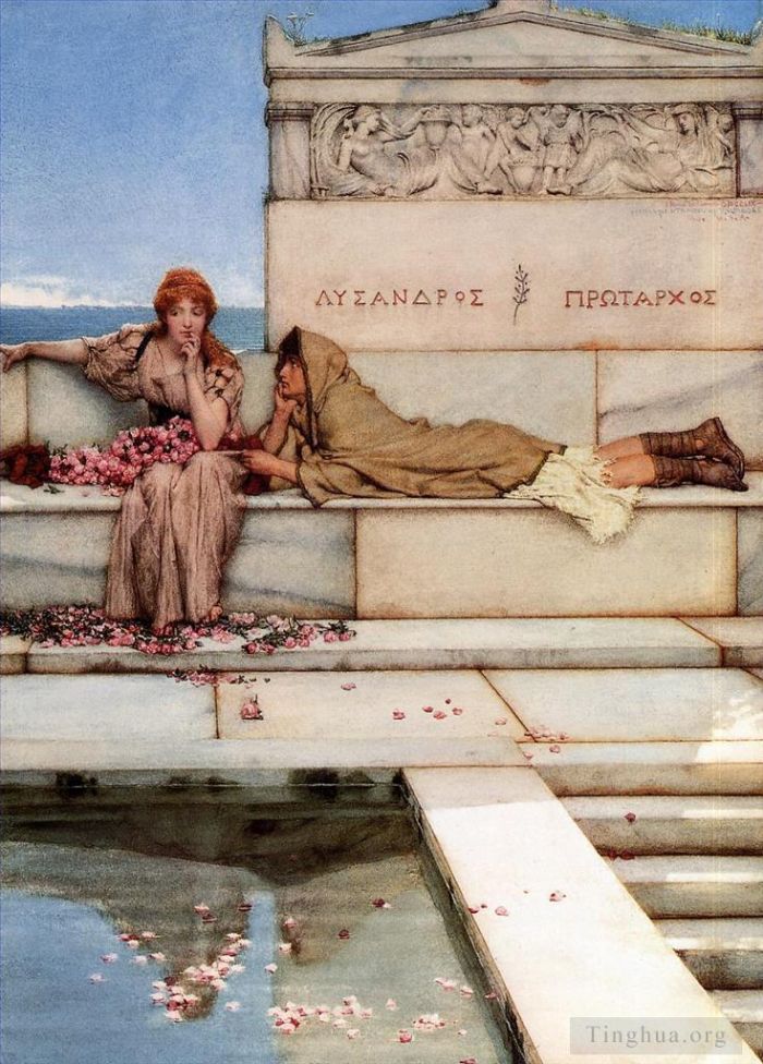 劳伦斯·阿尔玛·塔德玛 的油画作品 -  《克桑西和法翁》