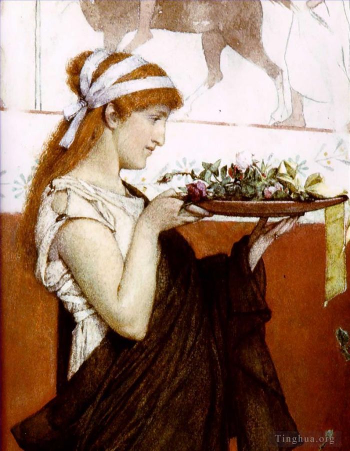 劳伦斯·阿尔玛·塔德玛 的油画作品 -  《还愿祭品》