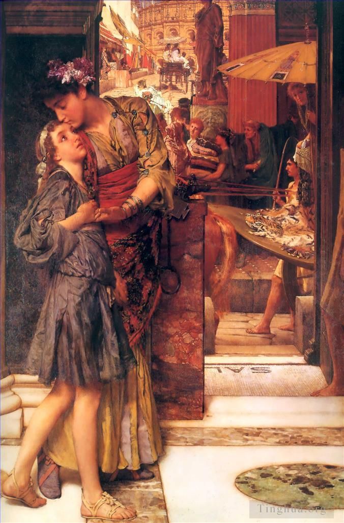 劳伦斯·阿尔玛·塔德玛 的油画作品 -  《离别的吻》