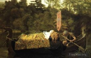 艺术家索菲·让让布尔·安德森作品《伊莱恩或阿斯托拉特的百合女仆,1870》