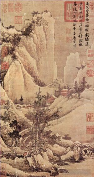 艺术家唐寅(唐伯虎)作品《1507,山口雪后清理》