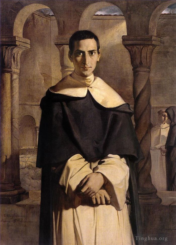 提奥多尔·夏塞留 的油画作品 -  《普雷德勋章牧师多米尼克·拉科代尔的肖像》