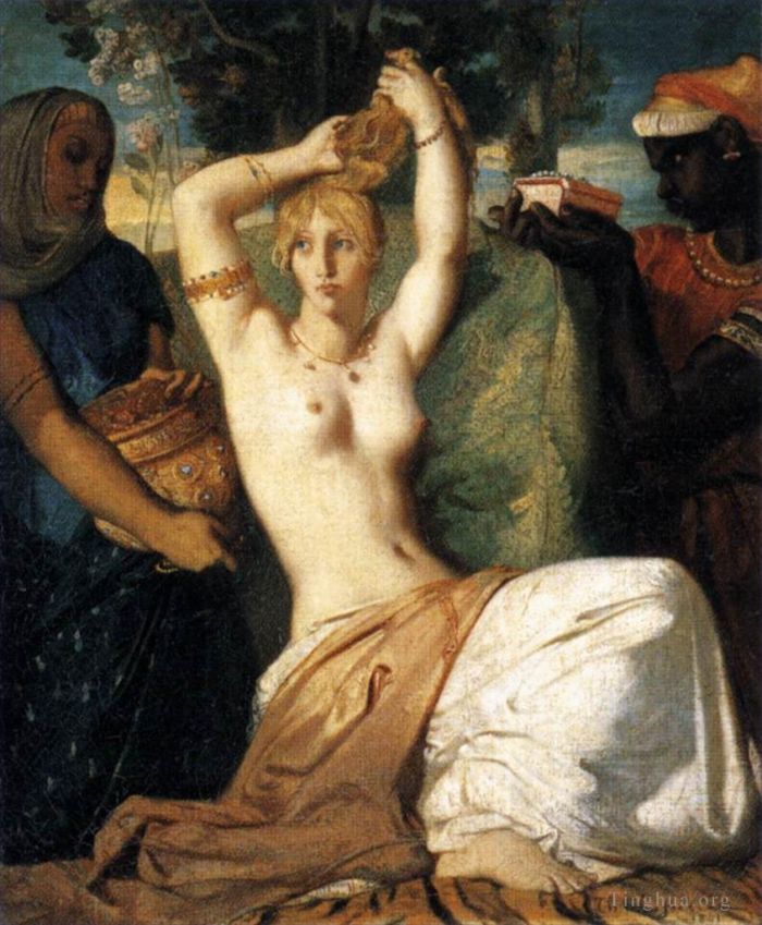 提奥多尔·夏塞留 的油画作品 -  《以斯帖的厕所》