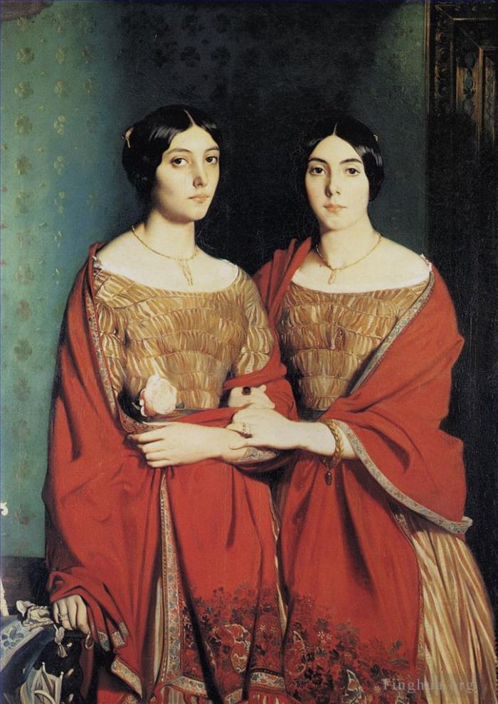 提奥多尔·夏塞留 的油画作品 -  《两姐妹》