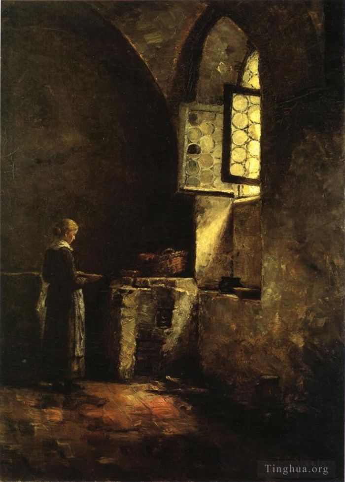 西奥多·克莱门特·斯蒂尔 的油画作品 -  《米滕海姆修道院印象派旧厨房的一角》