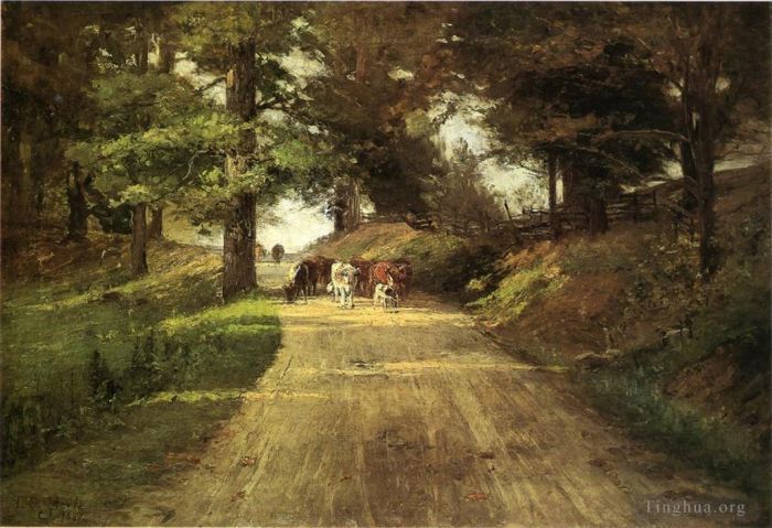 西奥多·克莱门特·斯蒂尔 的油画作品 -  《印第安纳路》