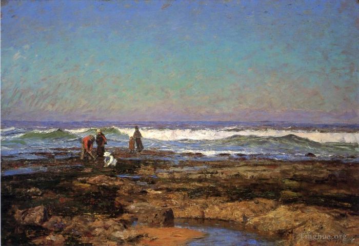 西奥多·克莱门特·斯蒂尔 的油画作品 -  《挖蛤者》