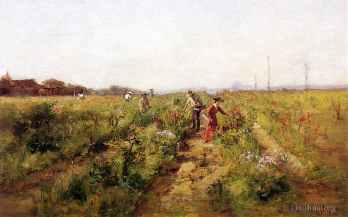 西奥多·克莱门特·斯蒂尔 的油画作品 -  《在浆果地,1890》
