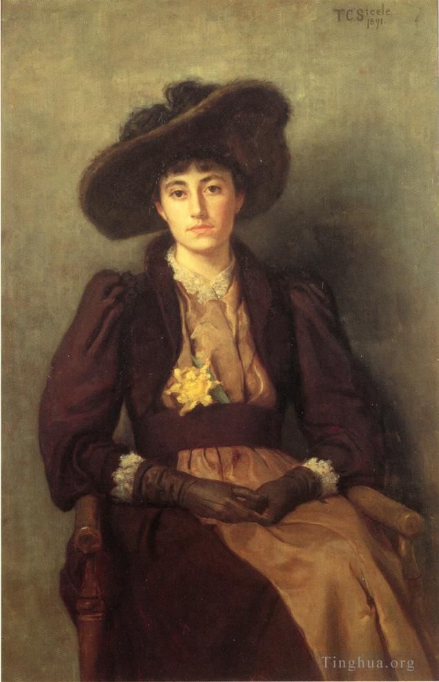 西奥多·克莱门特·斯蒂尔 的油画作品 -  《黛西印象派肖像》