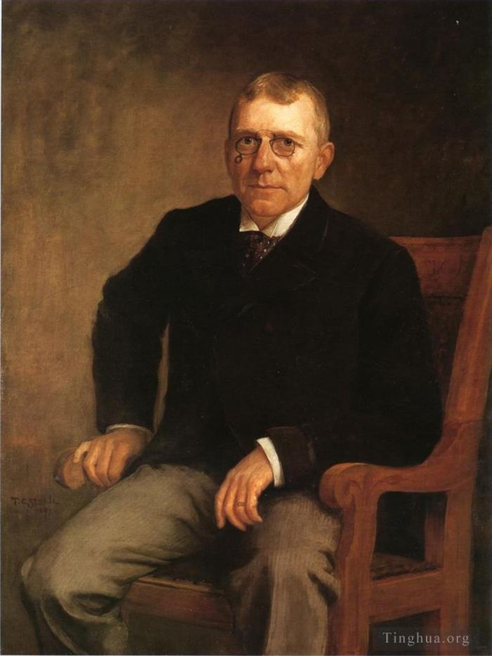 西奥多·克莱门特·斯蒂尔 的油画作品 -  《詹姆斯·惠特科姆·莱利的肖像》
