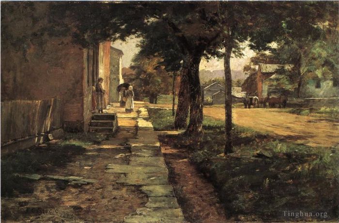 西奥多·克莱门特·斯蒂尔 的油画作品 -  《弗农的街道》