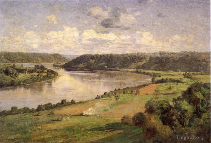 西奥多·克莱门特·斯蒂尔 的油画作品 -  《从霍诺威大学校园看俄亥俄河》