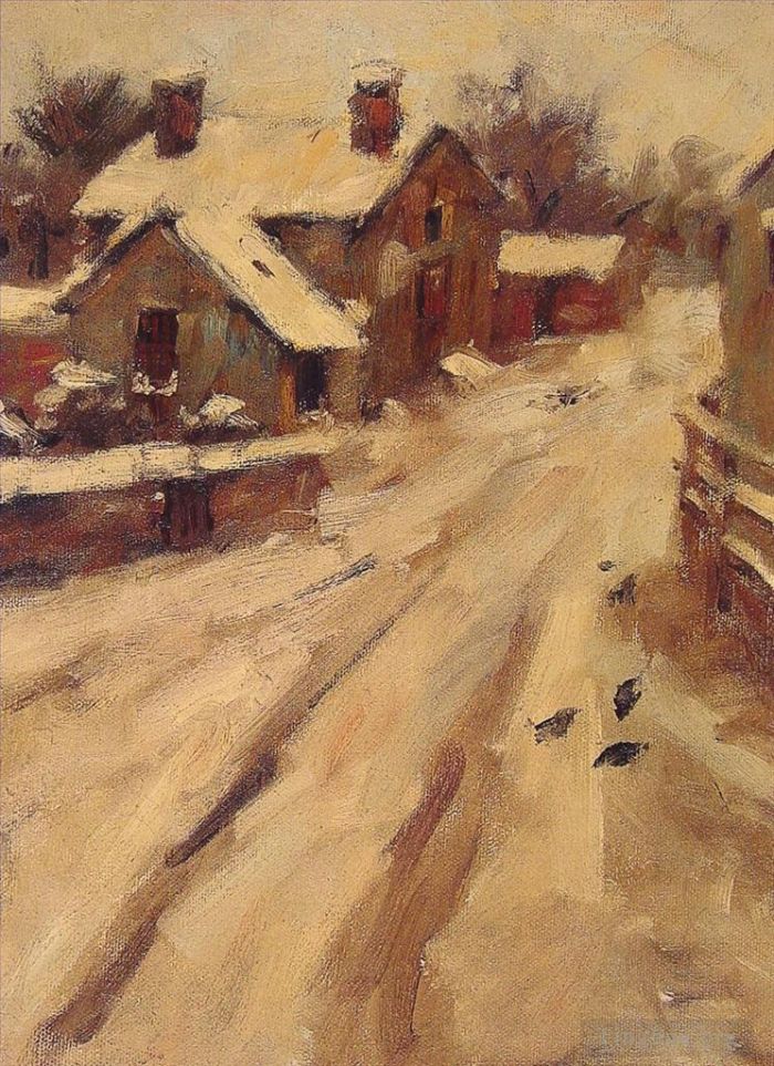 西奥多·罗宾逊 的油画作品 -  《乡村小路》