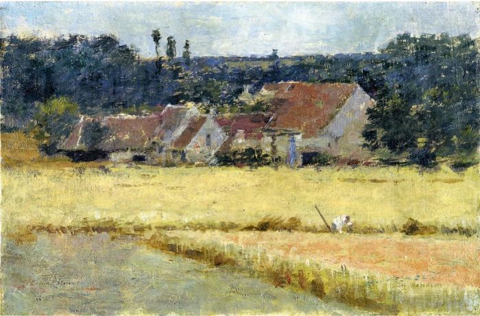 西奥多·罗宾逊 的油画作品 -  《法国农舍》